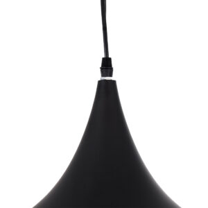 GloboStar® SHANGHAI BLACK 01025-A Μοντέρνο Κρεμαστό Φωτιστικό Οροφής Μονόφωτο 1 x E27 Μαύρο Μεταλλικό Καμπάνα Φ24 x Υ30cm