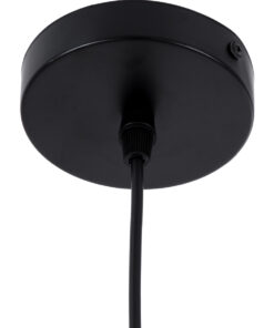 GloboStar® SHANGHAI BLACK 01025-A Μοντέρνο Κρεμαστό Φωτιστικό Οροφής Μονόφωτο 1 x E27 Μαύρο Μεταλλικό Καμπάνα Φ24 x Υ30cm
