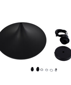 GloboStar® SHANGHAI BLACK 01025-B Μοντέρνο Κρεμαστό Φωτιστικό Οροφής Μονόφωτο 1 x E27 Μαύρο Μεταλλικό Καμπάνα Φ37 x Υ20cm