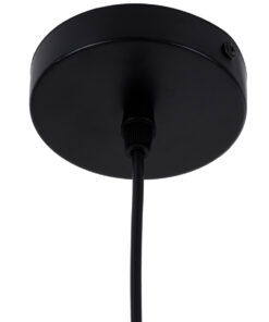 GloboStar® SHANGHAI BLACK 01025-B Μοντέρνο Κρεμαστό Φωτιστικό Οροφής Μονόφωτο 1 x E27 Μαύρο Μεταλλικό Καμπάνα Φ37 x Υ20cm