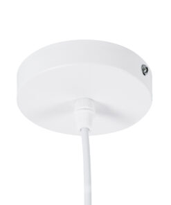 GloboStar® SHANGHAI WHITE 01026-C Μοντέρνο Κρεμαστό Φωτιστικό Οροφής Μονόφωτο 1 x E27 Λευκό Μεταλλικό Καμπάνα Φ19 x Υ38cm