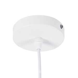 GloboStar® SHANGHAI WHITE 01026-C Μοντέρνο Κρεμαστό Φωτιστικό Οροφής Μονόφωτο 1 x E27 Λευκό Μεταλλικό Καμπάνα Φ19 x Υ38cm