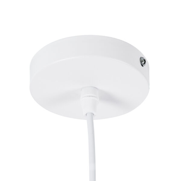 GloboStar® SHANGHAI WHITE 01026-C Μοντέρνο Κρεμαστό Φωτιστικό Οροφής Μονόφωτο 1 x E27 Λευκό Μεταλλικό Καμπάνα Φ19 x Υ38cm
