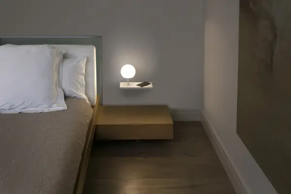 Faro Barcelona NIKO GLASS   Επιτραπέζιο Φωτιστικό LED σε Λευκό Χρώμα 7W 3000K  – 01007A