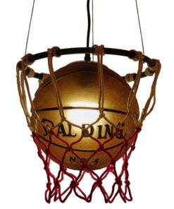 GloboStar® NBA 01027 Μοντέρνο Κρεμαστό Φωτιστικό Οροφής Μονόφωτο 1 x E27 Πορτοκαλί Μεταλλικό Πλέγμα Φ32 x Y58cm