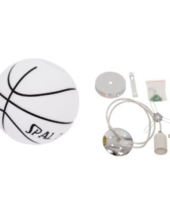 GloboStar® SPALDING NBA 01031 Μοντέρνο Κρεμαστό Παιδικό Φωτιστικό Οροφής Μονόφωτο 1 x E27 Λευκό Μαύρο Γυάλινο Φ25 x Υ25cm