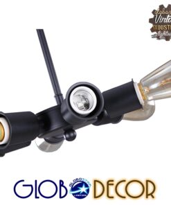 GloboStar® CONFOR 01036 Μοντέρνο Industrial Φωτιστικό Οροφης Πολύφωτο Μαύρο Μεταλλικό Φ24 x Y8cm