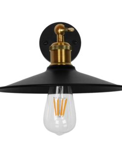 GloboStar® MINIMALL 01039 Vintage Industrial Φωτιστικό Τοίχου Απλίκα Μονόφωτο Μαύρο Μεταλλικό Καμπάνα Φ26 x Μ39 x Π26 x Υ18cm