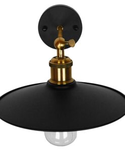 GloboStar® MINIMALL 01039 Vintage Industrial Φωτιστικό Τοίχου Απλίκα Μονόφωτο Μαύρο Μεταλλικό Καμπάνα Φ26 x Μ39 x Π26 x Υ18cm
