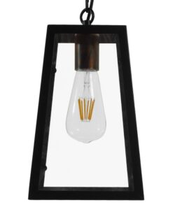 GloboStar® LIMA 01040 Vintage Industrial Κρεμαστό Φωτιστικό Οροφής Μονόφωτο Μαύρο Μεταλλικό Μ17 x Π14 x Υ26cm