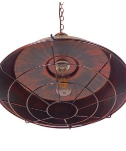 GloboStar® BARN 01045 Vintage Industrial Κρεμαστό Φωτιστικό Οροφής Μονόφωτο 1 x E27 Καφέ Σκουριά Μεταλλικό Καμπάνα Φ46 x Y25cm