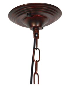 GloboStar® BARN 01045 Vintage Industrial Κρεμαστό Φωτιστικό Οροφής Μονόφωτο 1 x E27 Καφέ Σκουριά Μεταλλικό Καμπάνα Φ46 x Y25cm