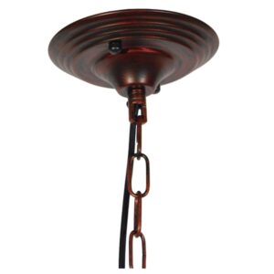 GloboStar® BARN 01045 Vintage Industrial Κρεμαστό Φωτιστικό Οροφής Μονόφωτο 1 x E27 Καφέ Σκουριά Μεταλλικό Καμπάνα Φ46 x Y25cm
