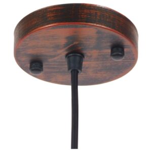 GloboStar® RAY 01046 Vintage Industrial Κρεμαστό Φωτιστικό Οροφής Μονόφωτο 1 x E27 Καφέ Σκουριά Μεταλλικό Καμπάνα Φ36 x Y25cm