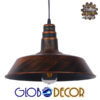 GloboStar® RAY 01046 Vintage Industrial Κρεμαστό Φωτιστικό Οροφής Μονόφωτο 1 x E27 Καφέ Σκουριά Μεταλλικό Καμπάνα Φ36 x Y25cm