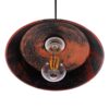 GloboStar® RAY 01047 Vintage Industrial Κρεμαστό Φωτιστικό Οροφής Μονόφωτο 1 x E27 Καφέ Σκουριά Μεταλλικό Καμπάνα Φ26 x Y25cm