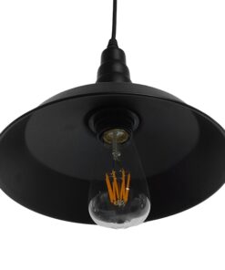 GloboStar® RAY 01050 Vintage Industrial Κρεμαστό Φωτιστικό Οροφής Μονόφωτο 1 x E27 Μαύρο Μεταλλικό Καμπάνα Φ26 x Y25cm