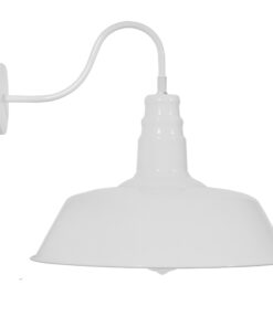 GloboStar® SORD 01051 Vintage Industrial Φωτιστικό Τοίχου Απλίκα Μονόφωτο Λευκό Μεταλλικό Καμπάνα Φ36 x Μ42 x Π36 x Υ32cm