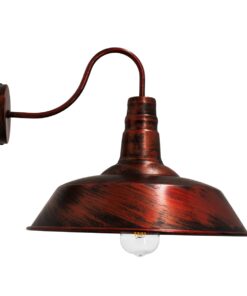 GloboStar® SORD 01052 Vintage Industrial Φωτιστικό Τοίχου Απλίκα Μονόφωτο Καφέ Σκουριά Μεταλλικό Καμπάνα Φ36 x Μ42 x Π36 x Υ32cm