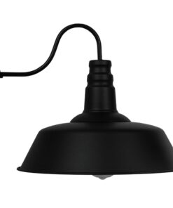 GloboStar® SORD 01053 Vintage Industrial Φωτιστικό Τοίχου Απλίκα Μονόφωτο Μαύρο Μεταλλικό Καμπάνα Φ36 x Μ42 x Π36 x Υ32cm