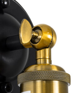 GloboStar® ANCUS 01055 Vintage Industrial Φωτιστικό Τοίχου Απλίκα Μονόφωτο Μαύρο Μεταλλικό Πλέγμα Μ10.5 x Π11 x Υ35.5cm