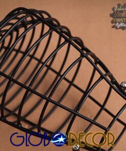 GloboStar® DROPS 01059 Vintage Industrial Κρεμαστό Φωτιστικό Οροφής Πολύφωτο Μαύρο Μεταλλικό Πλέγμα