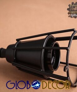 GloboStar® DROPS 01059 Vintage Industrial Κρεμαστό Φωτιστικό Οροφής Πολύφωτο Μαύρο Μεταλλικό Πλέγμα