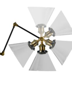 GloboStar® OLIVIA 01068 Vintage Φωτιστικό Τοίχου Απλίκα Μονόφωτο με Σπαστό Μεταλλικό Βραχίονα και Γυάλινη Καμπάνα Φ19 x Μ63 x Π19 x Υ77cm