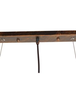 GloboStar® CANAL 01070 Vintage Industrial Κρεμαστό Φωτιστικό Οροφής Πολύφωτο 5 x E27 Καφέ Σκουριά Μεταλλικό Ράγα Μ88 x Π4.5 x Y7cm