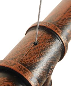 GloboStar® CANAL 01070 Vintage Industrial Κρεμαστό Φωτιστικό Οροφής Πολύφωτο 5 x E27 Καφέ Σκουριά Μεταλλικό Ράγα Μ88 x Π4.5 x Y7cm