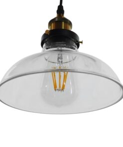 GloboStar® BINGLEY 01075 Vintage Κρεμαστό Φωτιστικό Οροφής Μονόφωτο 1 x E27 Γυάλινο Καμπάνα Φ20 x Y15cm