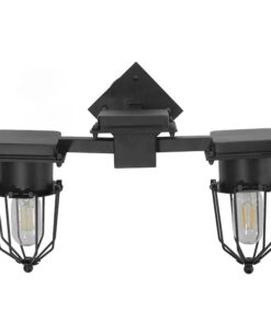 GloboStar® TORO 01079 Vintage Industrial Φωτιστικό Τοίχου Απλίκα Δίφωτο Μαύρο Μεταλλικό Πλέγμα Μ22 x Π45 x Υ27cm