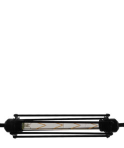GloboStar® TUBE 01085 Vintage Industrial Κρεμαστό Φωτιστικό Οροφής Μαύρο Μεταλλικό Μ43 x Π11 x Υ11cm