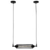 GloboStar® TUBE 01085 Vintage Industrial Κρεμαστό Φωτιστικό Οροφής Μαύρο Μεταλλικό Μ43 x Π11 x Υ11cm
