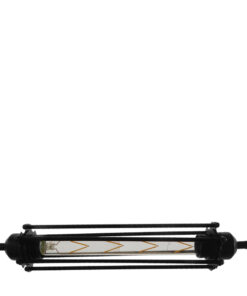 GloboStar® TUBE 01085 Vintage Industrial Κρεμαστό Φωτιστικό Οροφής Μαύρο Μεταλλικό Μ43 x Π11 x Υ11cm