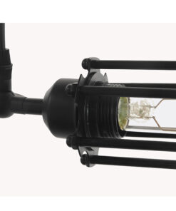 GloboStar® TUBE 01085 Vintage Industrial Κρεμαστό Φωτιστικό Οροφής Μαύρο Μεταλλικό Μ43 x Π11 x Υ11cm