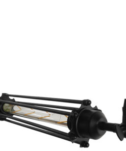 GloboStar® TUBE 01085 Vintage Industrial Κρεμαστό Φωτιστικό Οροφής Μαύρο Μεταλλικό Μ43 x Π11 x Υ11cm