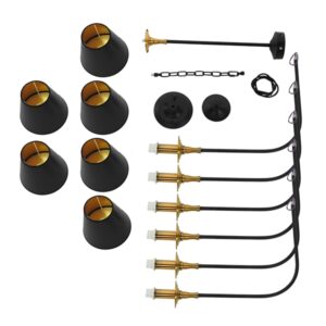 GloboStar® LIMI 01092 Vintage Industrial Κρεμαστό Φωτιστικό Οροφής Πολύφωτο Μαύρο Μεταλλικό Πολυέλαιος με Καπέλο Φ100 x Y65cm