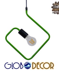 GloboStar® LIBBY 01096-1 Μοντέρνο Κρεμαστό Παιδικό Φωτιστικό Οροφής Μονόφωτο 1 x E27 Πράσινο Μεταλλικό Φ31 x Υ100cm