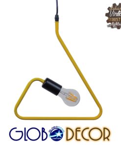 GloboStar® LIBBY 01097-1 Μοντέρνο Κρεμαστό Παιδικό Φωτιστικό Οροφής Μονόφωτο 1 x E27 Κίτρινο Μεταλλικό Φ31 x Υ100cm