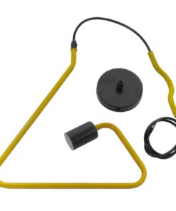 GloboStar® LIBBY 01097-1 Μοντέρνο Κρεμαστό Παιδικό Φωτιστικό Οροφής Μονόφωτο 1 x E27 Κίτρινο Μεταλλικό Φ31 x Υ100cm