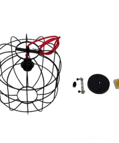 GloboStar® PARROT 01099 Μοντέρνο Industrial Κρεμαστό Φωτιστικό Οροφής Μονόφωτο Μαύρο Μεταλλικό Πλέγμα Φ30 x Y35cm