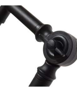 GloboStar® WYNGE 01101 Vintage Industrial Φωτιστικό Δαπέδου Μονόφωτο Μαύρο Μεταλλικό με Χρυσό Ντουί Φ26 x Υ174cm