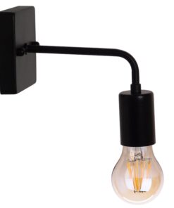 GloboStar® MISSAM 01119 Vintage Industrial Φωτιστικό Τοίχου Απλίκα Μονόφωτο Μαύρο Μεταλλικό Μ20 x Π10 x Υ17cm