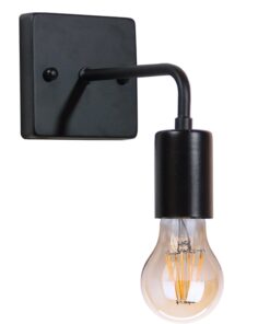 GloboStar® MISSAM 01119 Vintage Industrial Φωτιστικό Τοίχου Απλίκα Μονόφωτο Μαύρο Μεταλλικό Μ20 x Π10 x Υ17cm