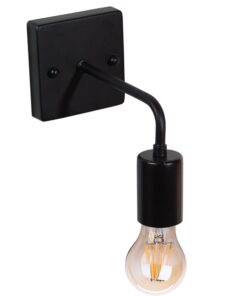 GloboStar® MISSAM 01119 Vintage Industrial Φωτιστικό Τοίχου Απλίκα Μονόφωτο Μαύρο Μεταλλικό Μ20 x Π10 x Υ17cm