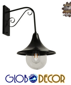 GloboStar® ANNIEL 01123 Vintage Φωτιστικό Τοίχου Απλίκα Μονόφωτο Μαύρο Μεταλλικό Καμπάνα Φ28 x Μ40.5 x Π28 x Υ56.5cm