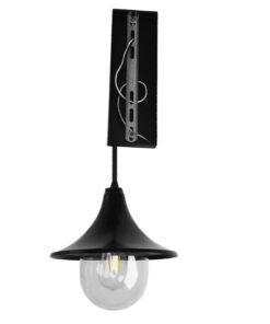 GloboStar® ANNIEL 01123 Vintage Φωτιστικό Τοίχου Απλίκα Μονόφωτο Μαύρο Μεταλλικό Καμπάνα Φ28 x Μ40.5 x Π28 x Υ56.5cm