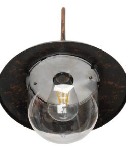 GloboStar® ANNIEL 01124 Vintage Φωτιστικό Τοίχου Απλίκα Μονόφωτο Καφέ Σκουριά Μεταλλικό Καμπάνα Φ28 x Μ40.5 x Π28 x Υ56.5cm