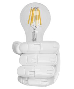 GloboStar® FIST 01137 Μοντέρνο Φωτιστικό Τοίχου Απλίκα Μονόφωτο Λευκό Γύψινο Μ15 x Π10 x Υ10cm